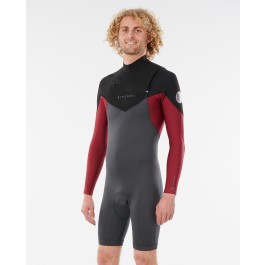 RIP CURL Dawm Patrol L/SL 22 GB Chest Zip maroon